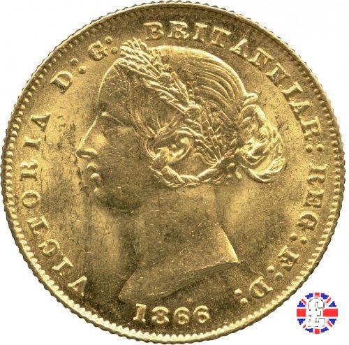 1 sovereign - secondo tipo giovane e sydney mint 1866 (Sydney)