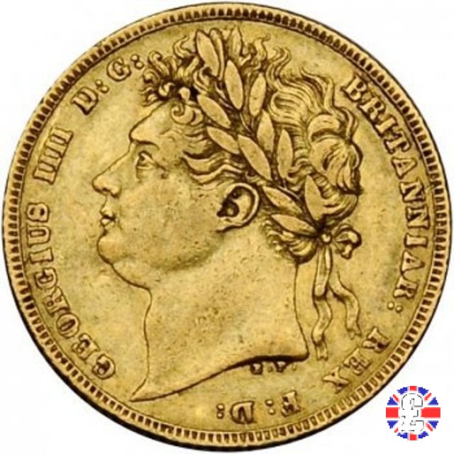 1 sovereign - testa laureata e san giorgio 1822 (London)