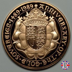 5 sovereigns - tipo monarca in trono 1989 (Royal Mint, Llantrisant)