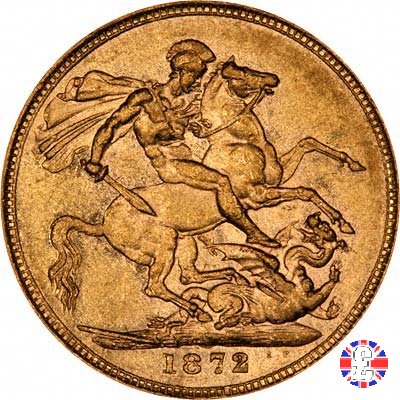 1 sovereign - tipo giovane e san giorgio 1872 (London)